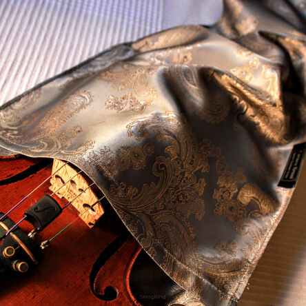 Silk Bag - Violin - Gunmetal & Gold Paisley