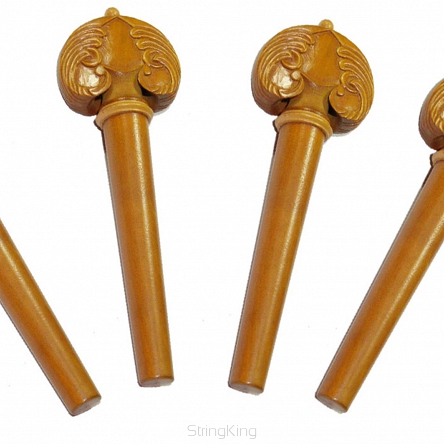 Tuning Pegs-Cello-Heart Carving w. Box Pin &Collar-Set