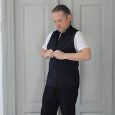 Backless Shirt-Shirty-black-norm collar 188cm/44cm