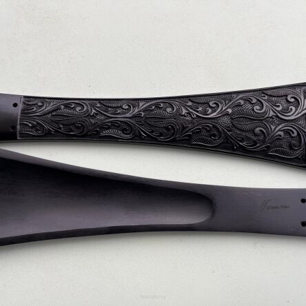 Tailpiece-Cello-Carving-Floral-Ebony