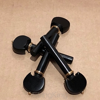 Tuning Pegs -Violin-Strad-Gold Pin&Collar-Ebony-Set