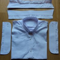 Backless Shirt-Shirty-white-detachable collar 188cm/44cm