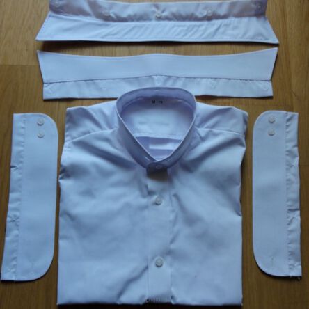 Backless Shirt-Shirty-white-detachable collar 188cm/40cm