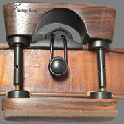 Double Central Chinrest – Violin - Rosewood & Silicon - Bottom Mounted Black Fittings