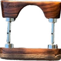 Double Central Chinrest – Violin - Rosewood & Silicon - Bottom Mounted Silver Fittings