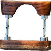 Double Central Chinrest – Violin - Rosewood & Silicon - Bottom Mounted Silver Fittings
