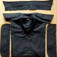 SALE - Backless Shirt-Shirty-black-detachable collar 176cm/44cm